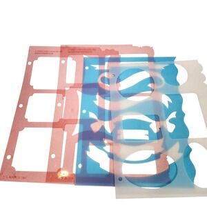 C-Thru Templates FA-130 FA-160 Fancy & Geometric Frames 4pc Set USA Scrapbook